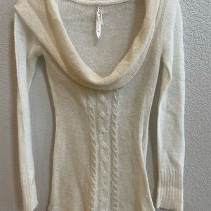 Anchor Blue off shoulder sweater